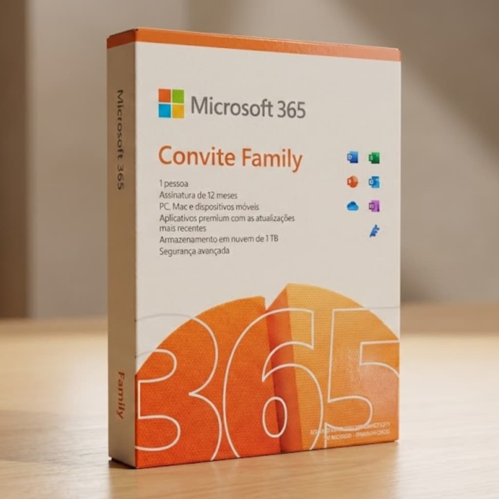 Microsoft 365 Convite Family Office 365 apps 1TB - 1 Usuário Assinatura Anual