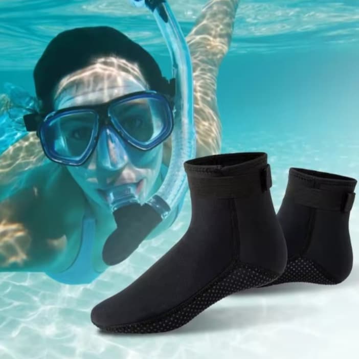Meias de mergulho antiderrapante em neoprene para adultos, cano baixo, mergulho,  praia, água, 3mm