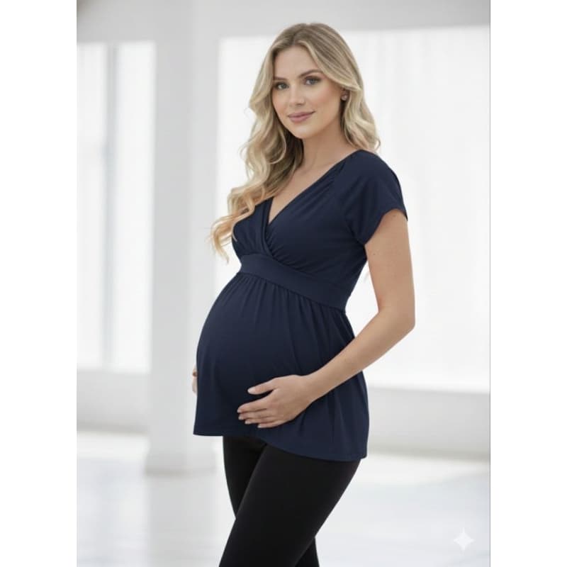 Bata de gestante confort amamentação grávida em Malha confort e elástico tranpasse rápido