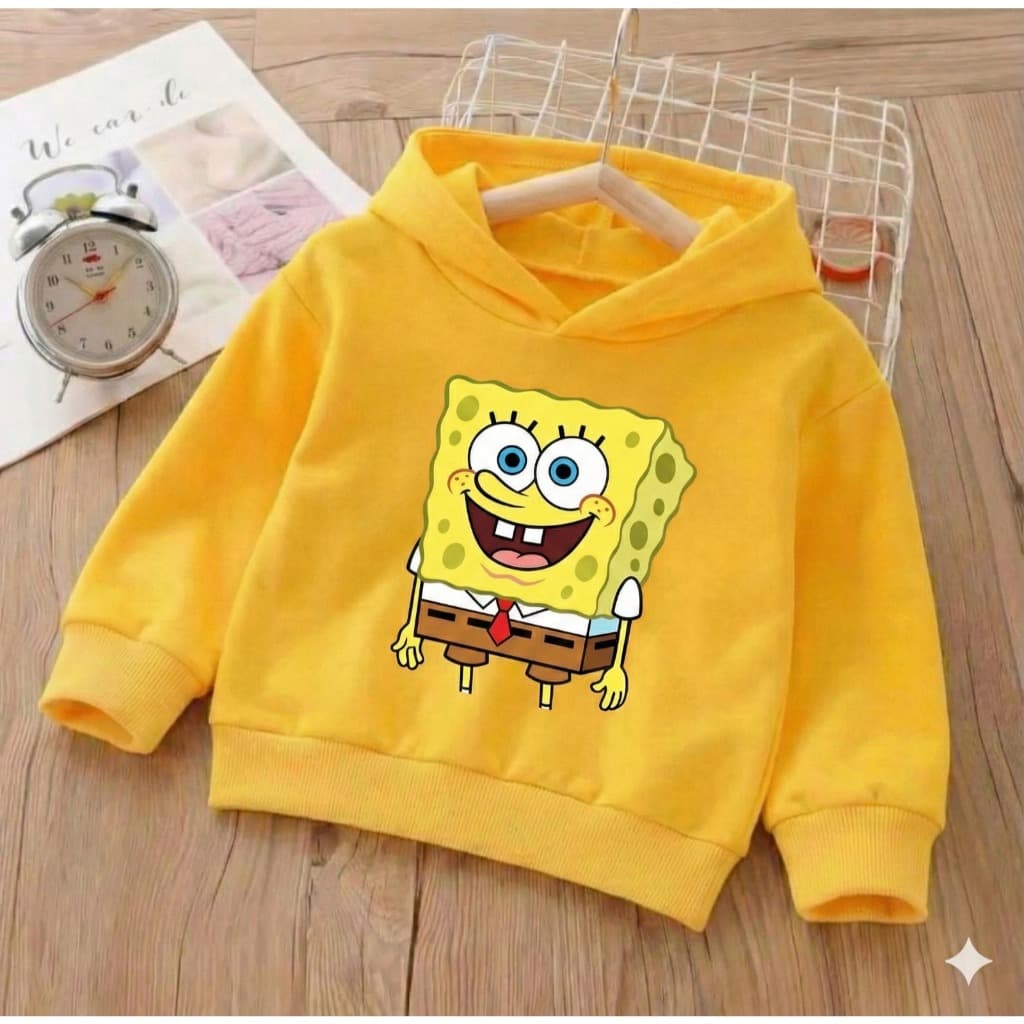 Blusa Moleton Bob Esponja - Casaco Infantil com capuz - Hoodies p/ menino e menina- Do P a 5 Anos