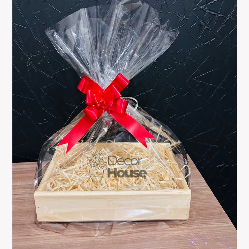 Kit Cesta de Madeira para Montagem | Com Saco + Laço + Palhinha Brinde | Tamanhos P e M