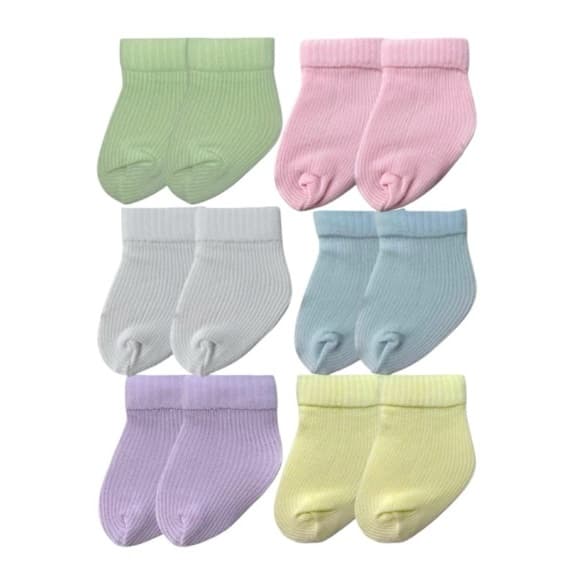 Kit 12 Pares de Meias para saida de maternidade 0 a 9 meses enxovais de bebe e recém nascido