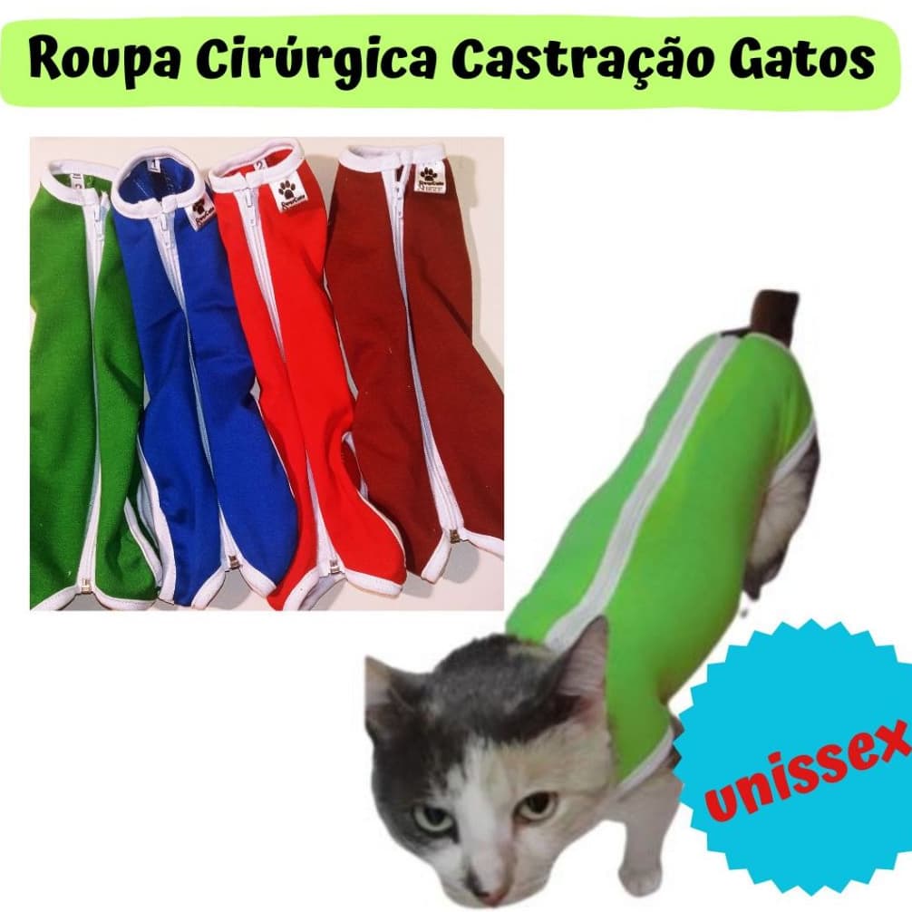 Roupa  Pós Cirúrgica Para Gatos 2,5kg a 13kg