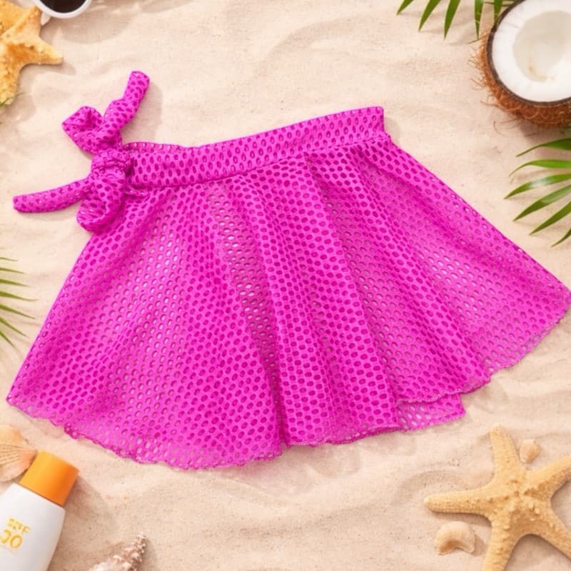 Saía Infantil Saída de Praia Piscina em Arrastão Leve e Confortável Menina