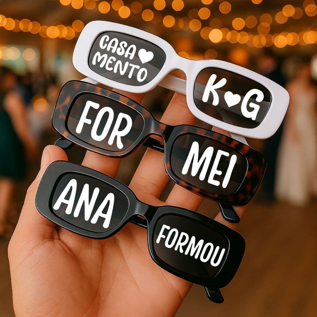 Kit Adesivos Personalizados para Óculos de Festa Óculos de Formatura Óculos de Casamento