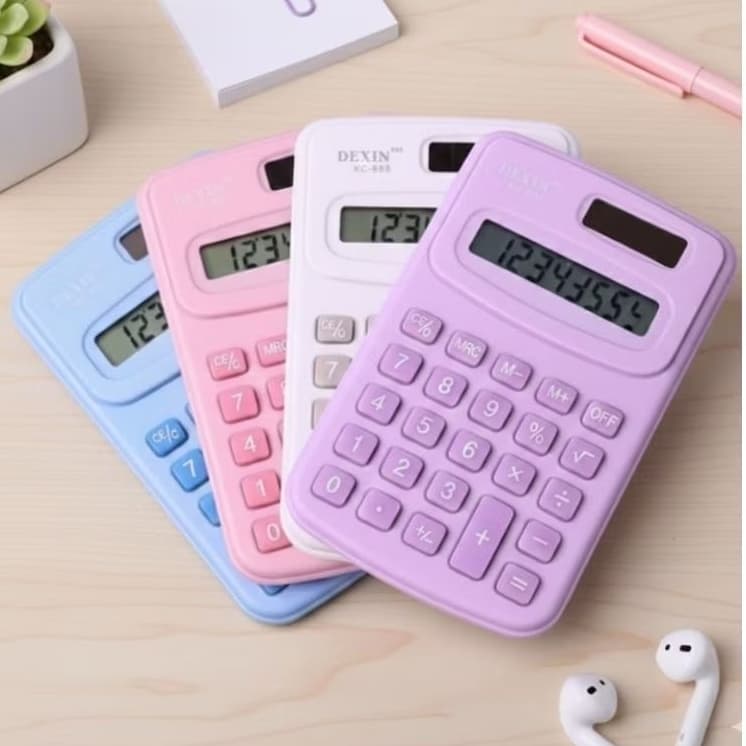 Mini Calculadora Eletrônica Portátil Colorida Tela LCD Digital