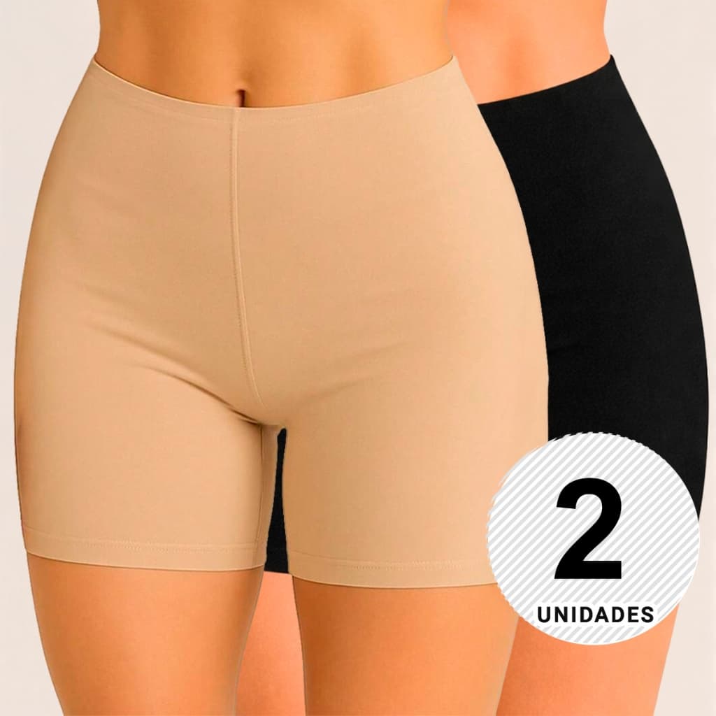 Kits Shorts Anágua Feminino Meia Perna Conforto Segunda Pele Lingerie Básica