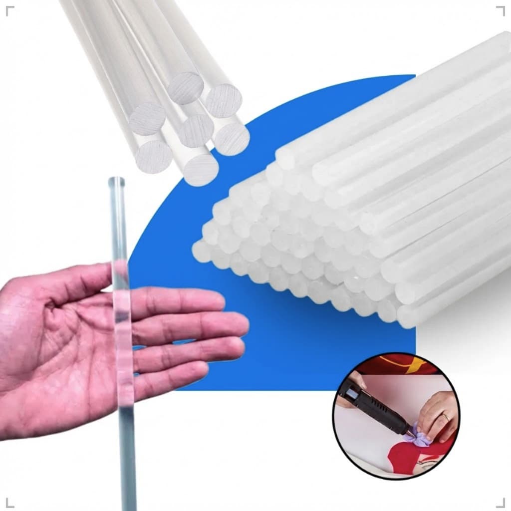 Bastão de Cola Quente 1 Kg Fino 7mm Grosso 11mm Refil Para Pistola Aplicadora