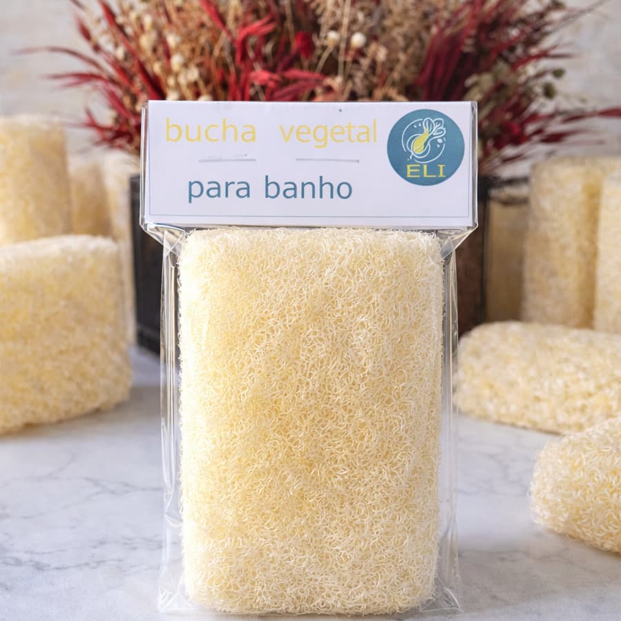 Bucha Vegetal Natural para Banho Corporal com Fibra Natural, Uso Diário e Higiene da Pele