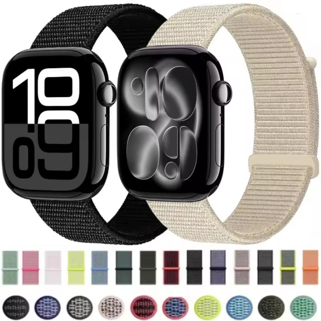 Pulseira Esportiva Smartwatch Nova Nylon Loop Apple Watch 42/44/45/49mm 38/40/41mm Series 1 2 3 4 5 6 7 8 9 10 Se Ultra