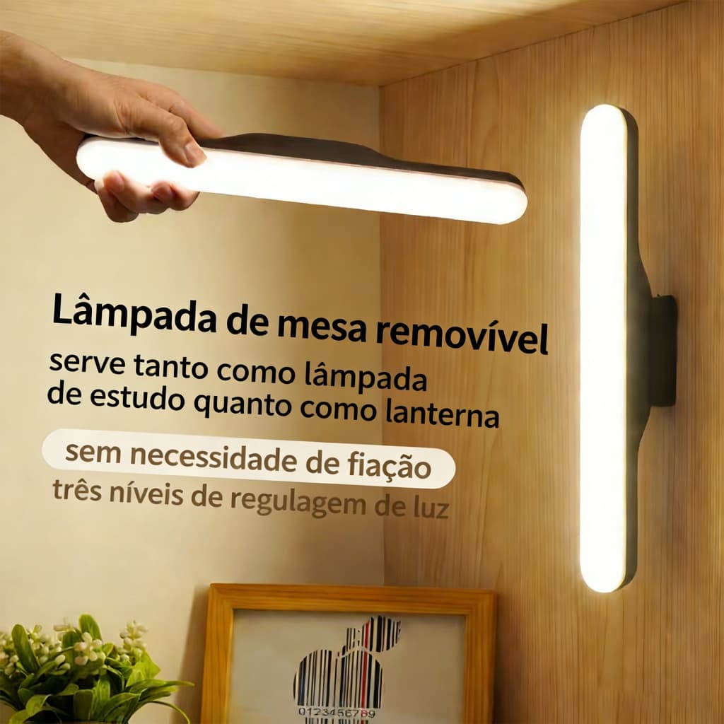 Luminária LED de Proteção para os Olhos Luz de Leitura para Estudantes Carregamento USB Magnético