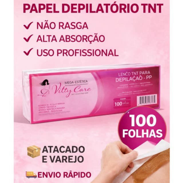 Papel Depilatório TNT para Depilação – 100 Folhas – Profissional – Não Rasga