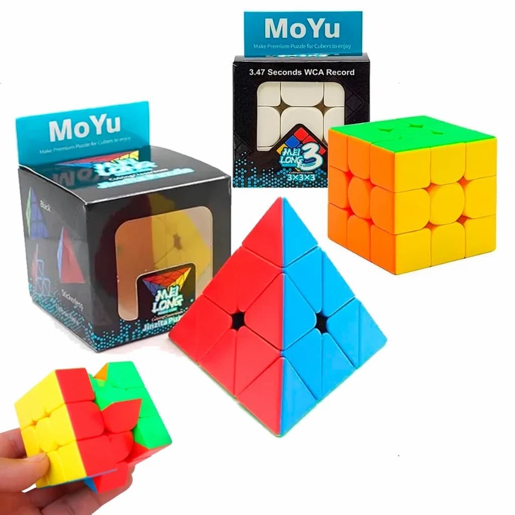 Kit Cubo Mágico Original Profissional Anti-stress Cubo Magico Moyu Brinquedos 2x2/3x3/3x3x3/Pirâmide