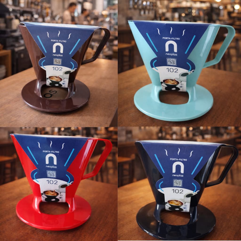 Porta Filtro De Café Tamanho 102 ou 103 Coador Plástico Variações Vermelho Preto Marrom Verde claro