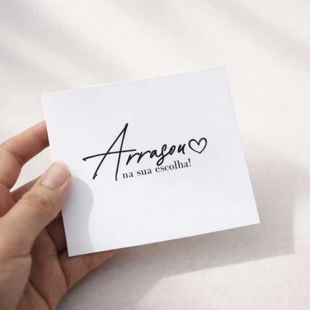 Cartão de agradecimento ao cliente - Cartão obrigada pela sua compra 100 unidades