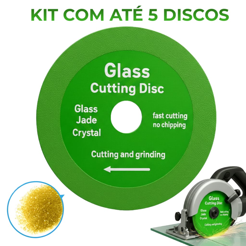 Disco Diamantado 100mm para Corte de Vidro Ceramica Piso | Corte Fino Sem Lascar | Esmerilhadeira