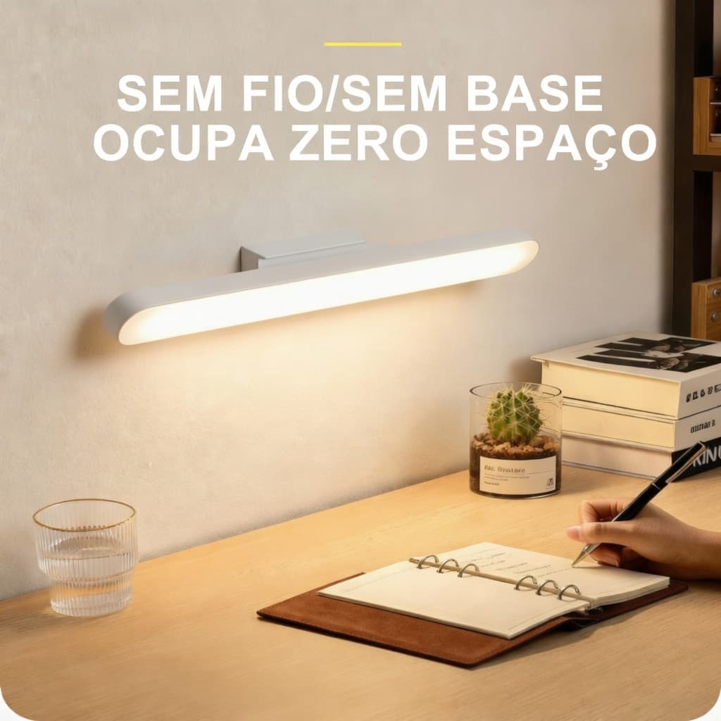 Luminária LED para Leitura com Proteção para os Olhos Carregamento USB Magnético – Ideal para Estudo