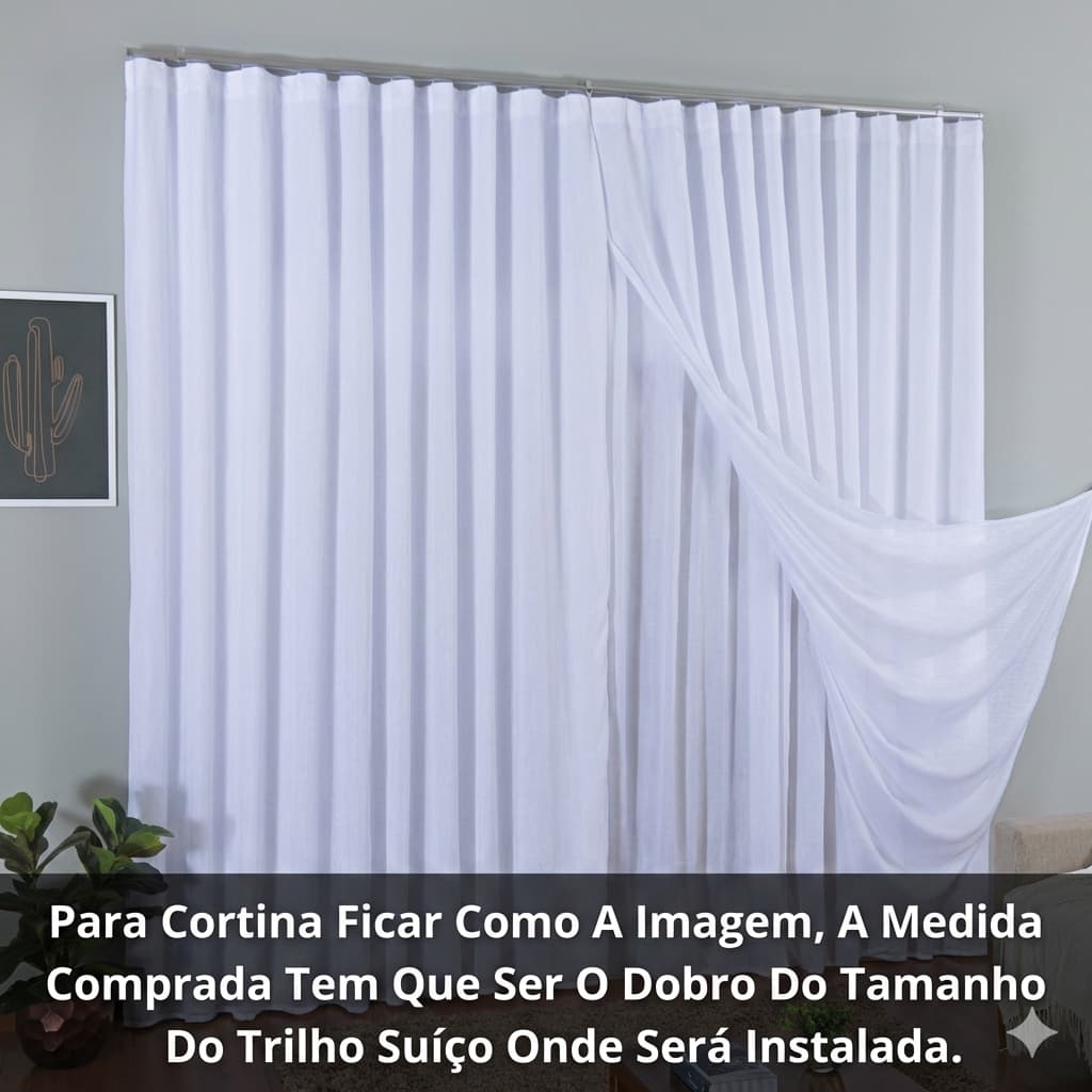 Cortina para Sala Quarto Escritorio TRILHO SUIÇO Tecido Premium de Alta Qualidade