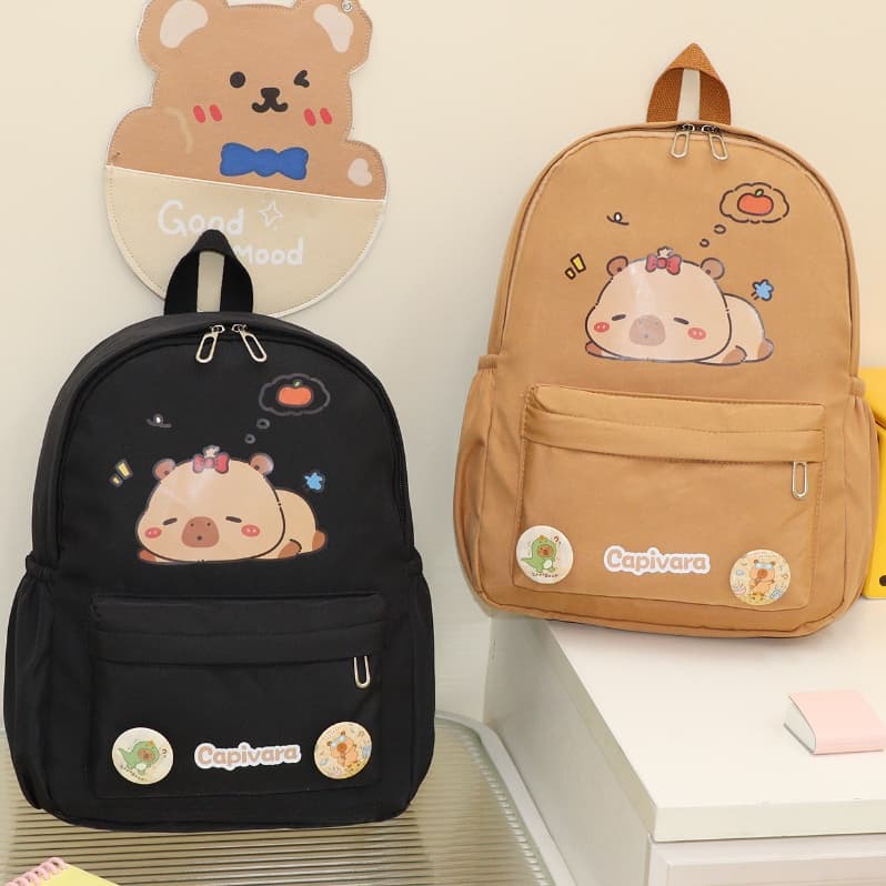 Mochila Infantil Escolar Menina e Menino De Animado Mochila Escolar Infantil Menino Menina Mochila Unissex Capivara Juve