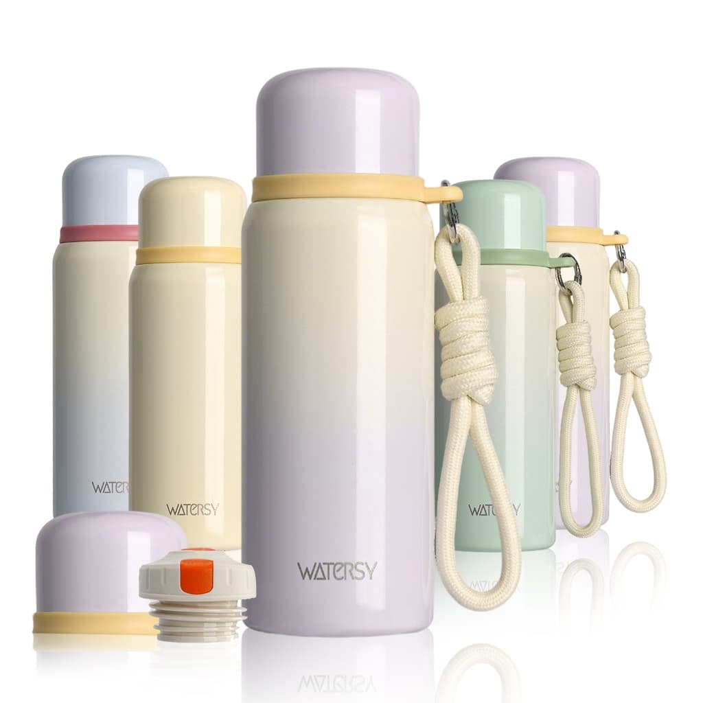 WATERSY-Aço inoxidável 304,Garrafa Térmica liso espacial Quente e Frio Com Isolamento Térmico 500ml