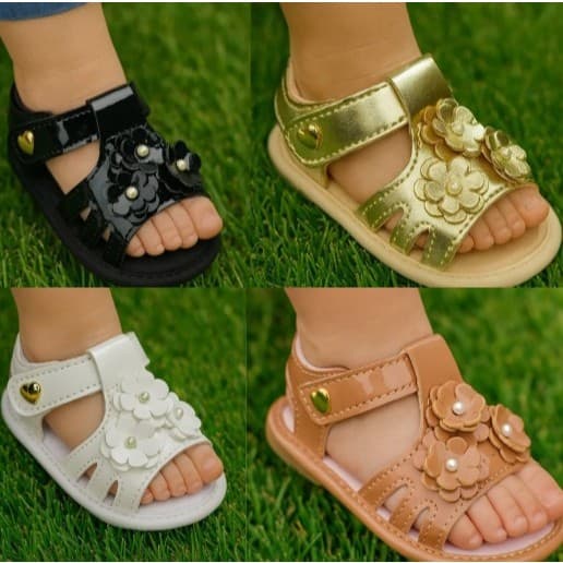 Sapatinho Sandália Boneca Bebe Macio Menina FLORZINHA
