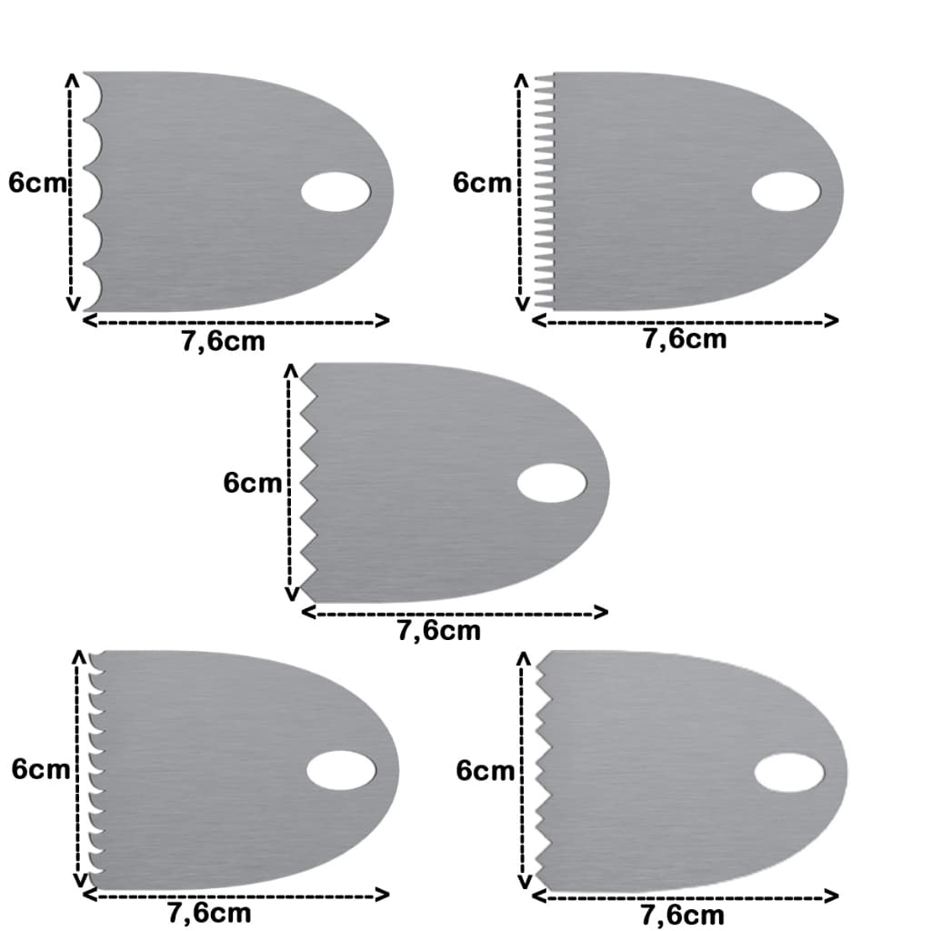 Mini Espátulas Para Acabamento De Bolo Em Inox 5 Peças