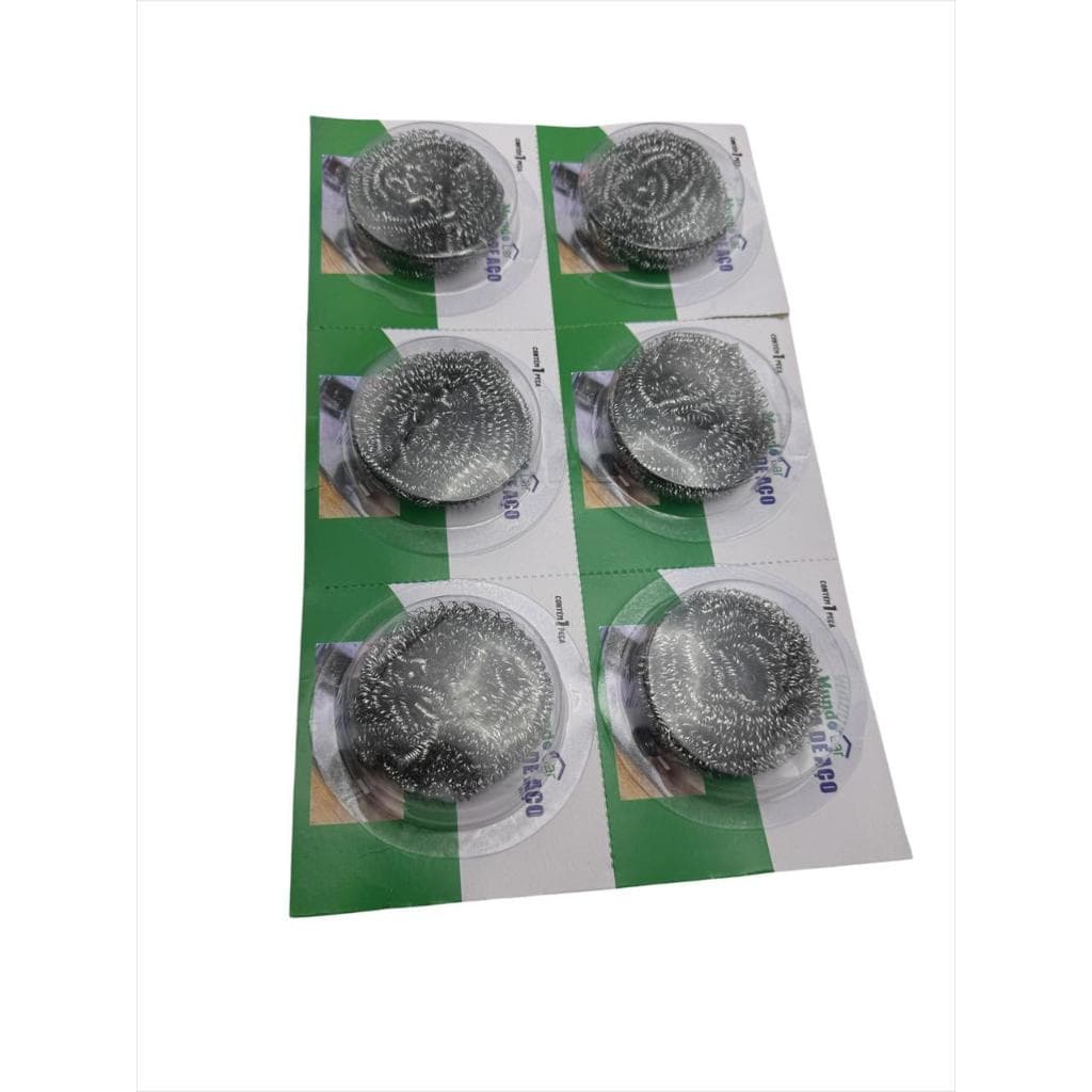 Esponja de Aço INOX Cartela c/6 peças - Maju