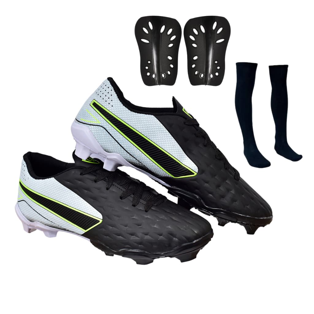 Chuteira Impactor Campo Adulto Gramado Uzze Sport + Meião Caneleira