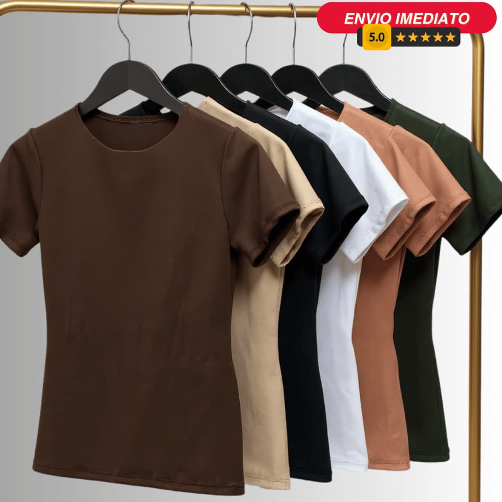 Blusa Blusinha Feminina Suplex Duplo Básica Elegante Blogueira Tendencia