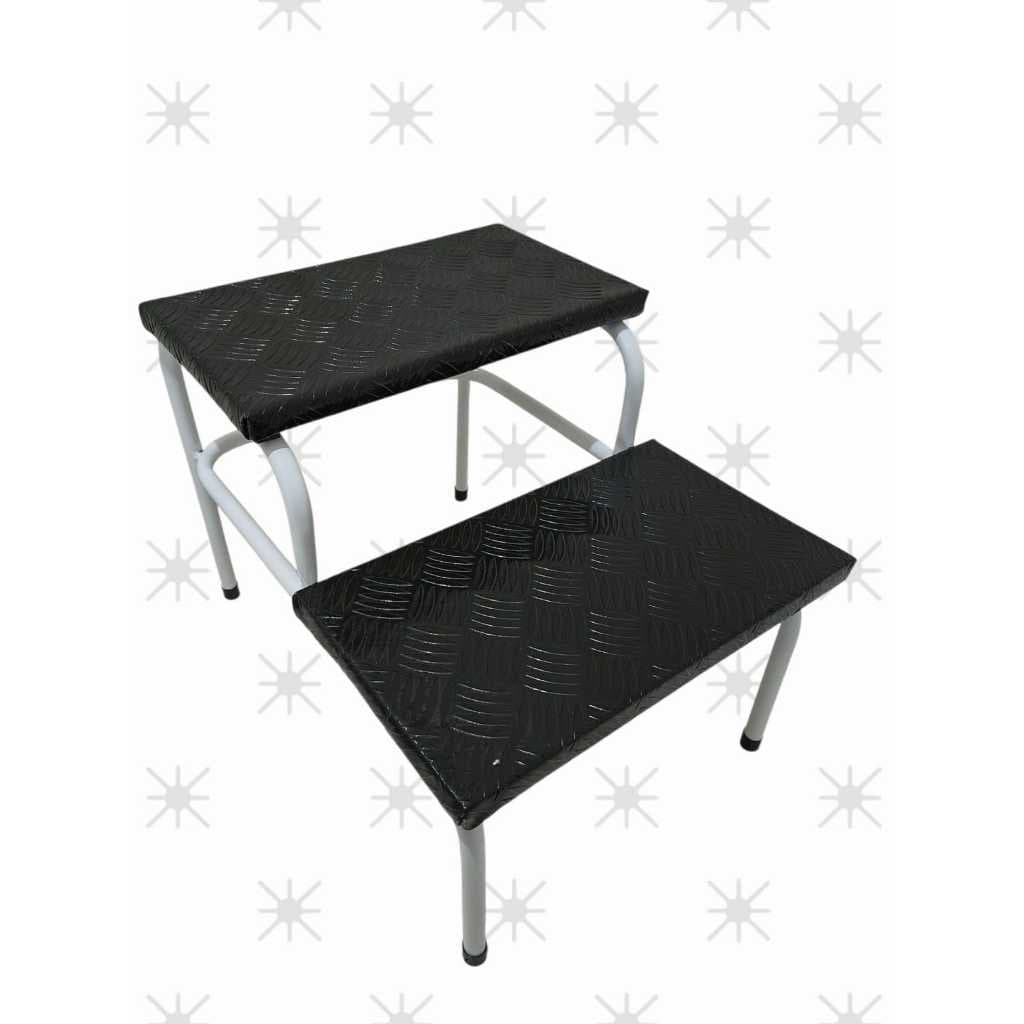 Escadinha Reforçada Antiderrapante Para Salão de Beleza Cabeleireiro Escada de Aço 2 Degraus