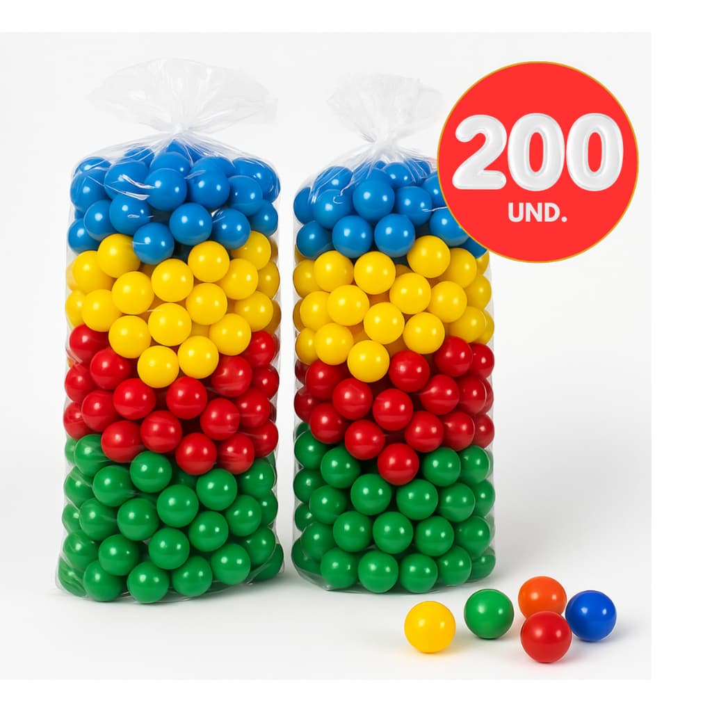 Saco 200 Bolinhas Coloridas Piscina Infantil Bola de Brinquedo Não Amassam Resistente