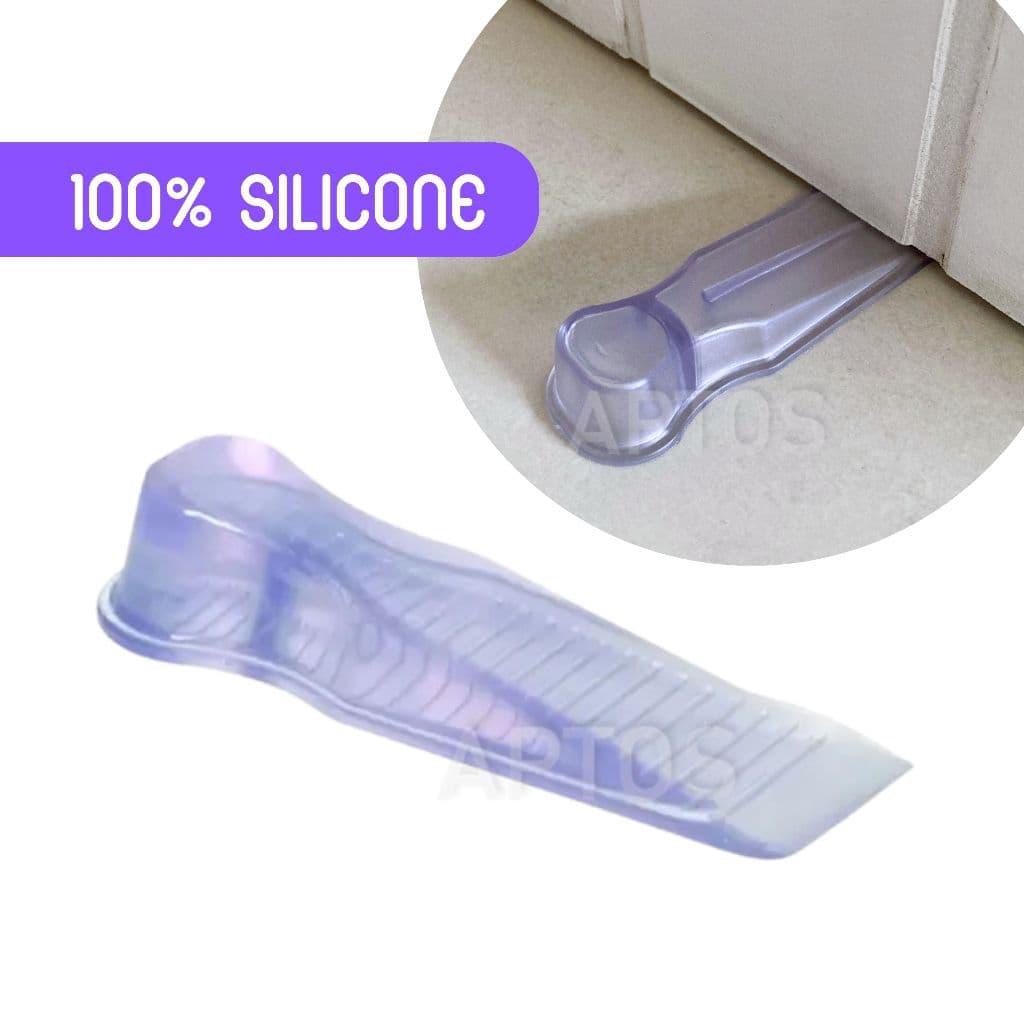 Trava para Porta Aparador Calço Cunha Transparente Prendedor Silicone Macio