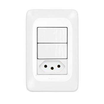 Interruptor Duplo Simples + Tomada 10a 250v 4x2 Lorenzetti Zuli