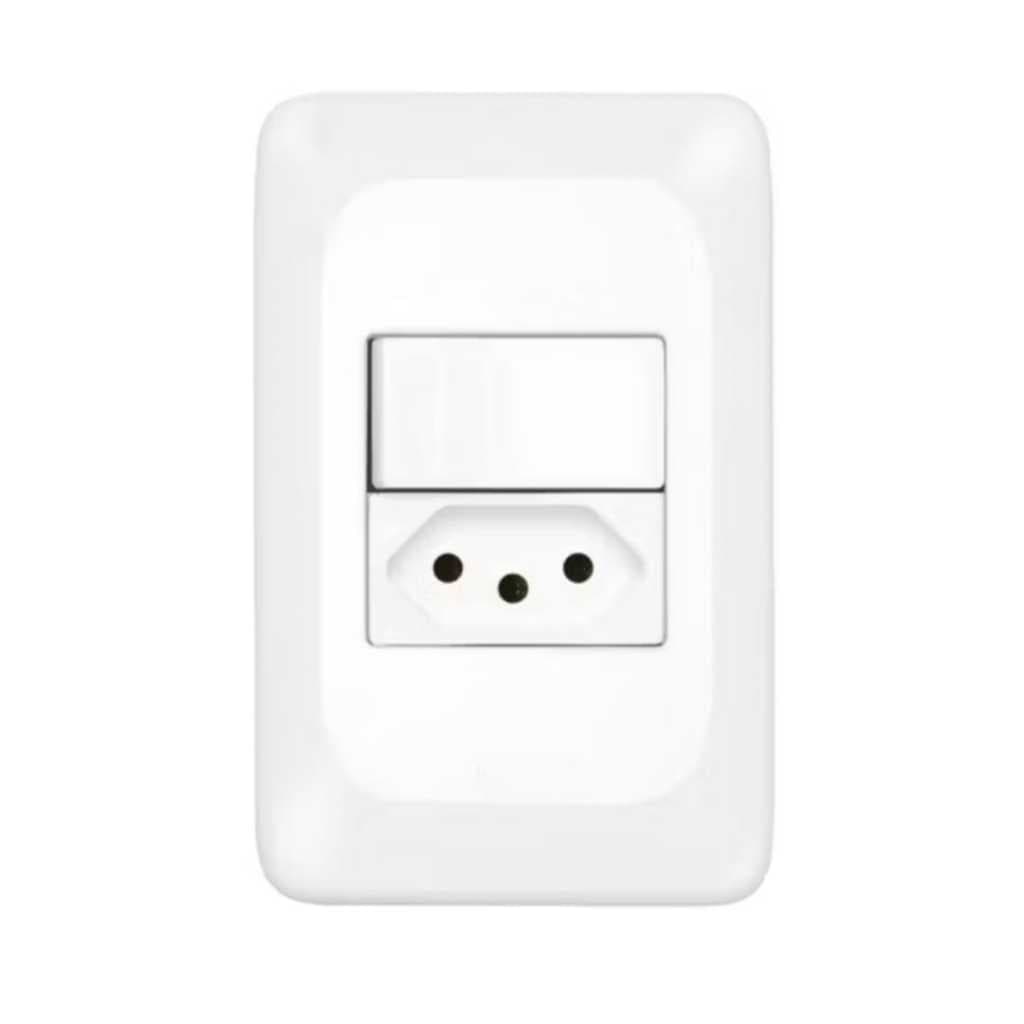 Interruptor Paralelo + Tomada 10a 250v 4x2 Lorenzetti Zuli Branco