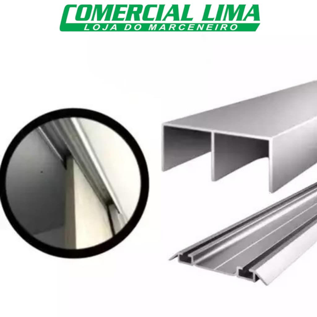 Trilho ( Superior e Inferior ) Porta de Correr 99,5 cm Rometal Alumínio Guarda Roupa e Armários