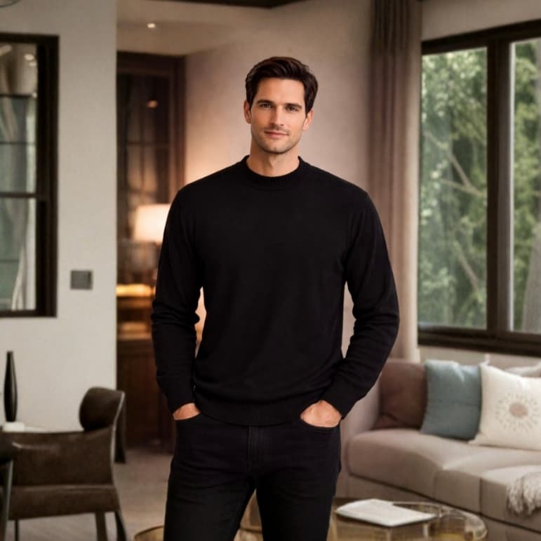 Suéter Elegance Blusa de Frio Masculina Elegante Luxuoso Tricot Premium Manga Longa