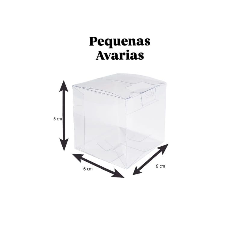 Caixa de Acetato para presente e embalagem 6x6x6 Com AVARIAS