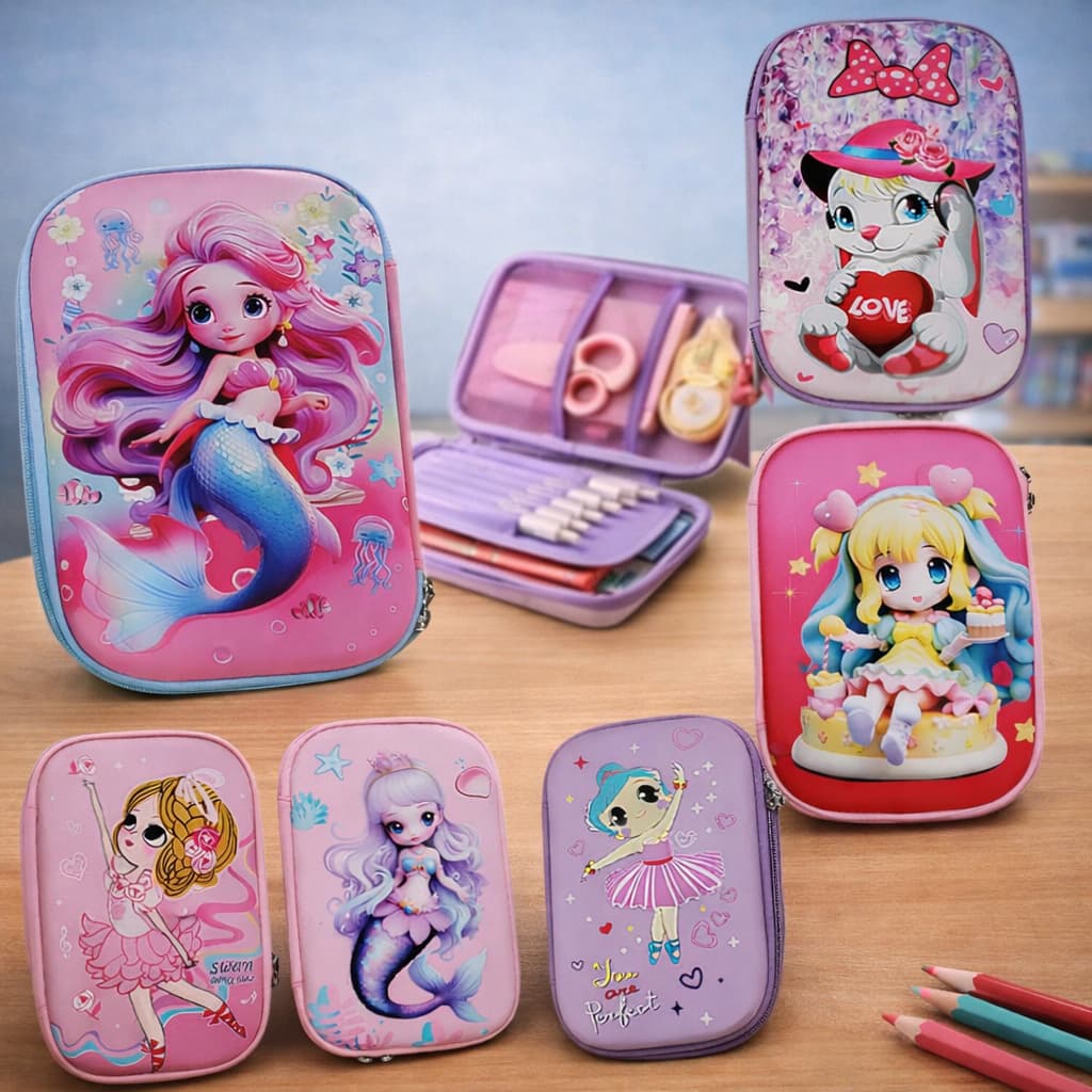 Estojo Escolar Feminino 3D