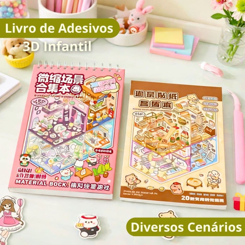 Livro De Adesivos 3D 08 Em 1 DIY Criativo Para Crianças Álbum Portátil Para Presentes