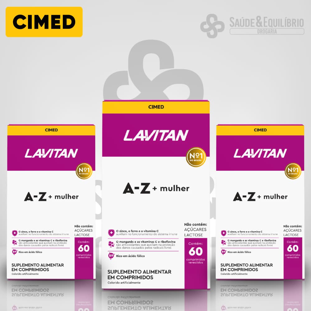 Lavitan A-Z + Mulher – Vitaminas e Minerais p/ Energia, Imunidade e Beleza Feminina 60 Cápsulas