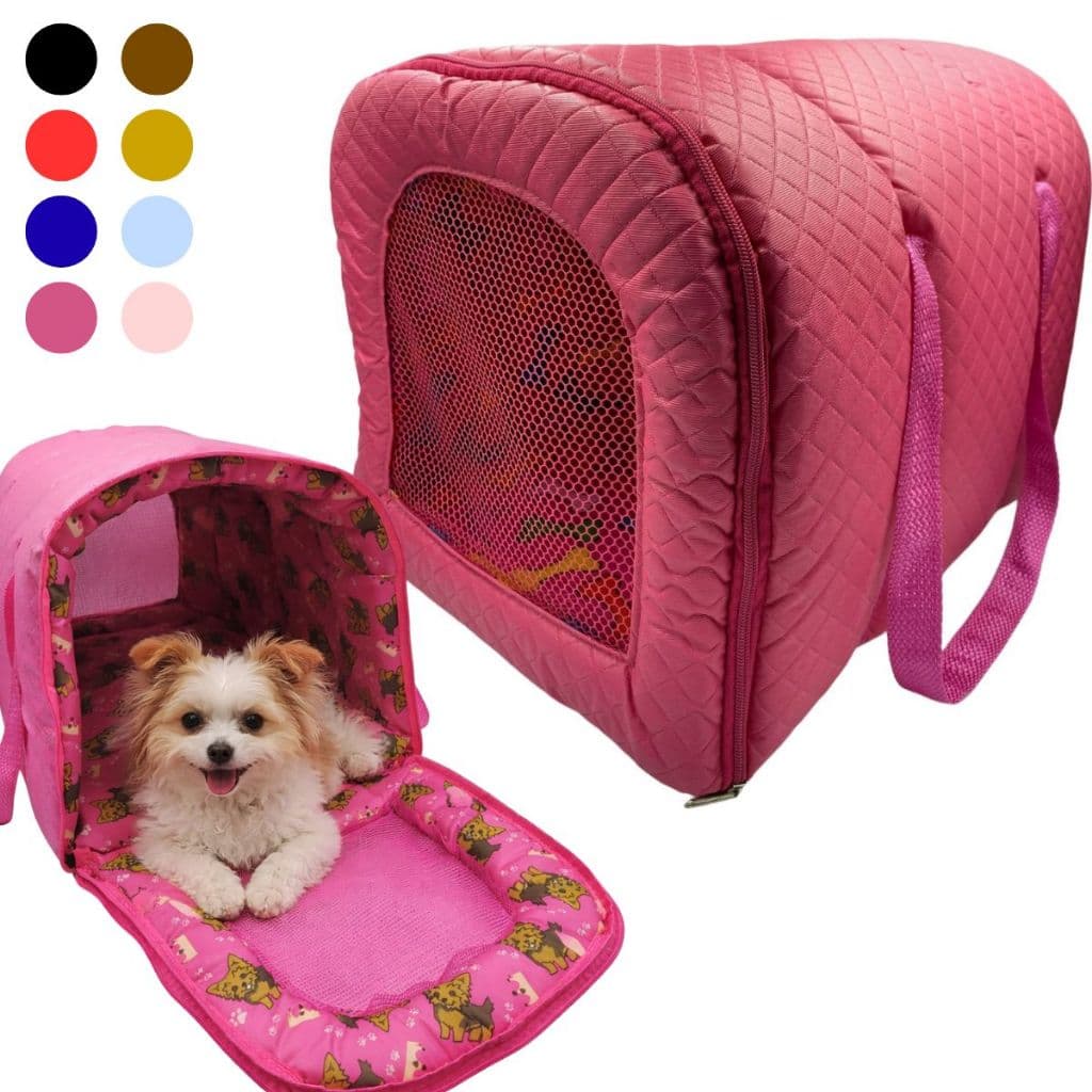 Bolsa Mala Caixa de Transporte Pet Gatos e Cachorros Tam G 45x34x34