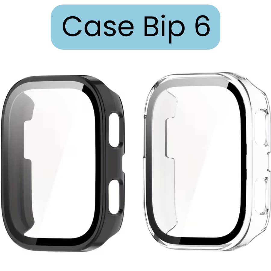 Capa Case Com Proteção Na Tela Para Amazfit Bip 6 A2435 Pelicula Embutida