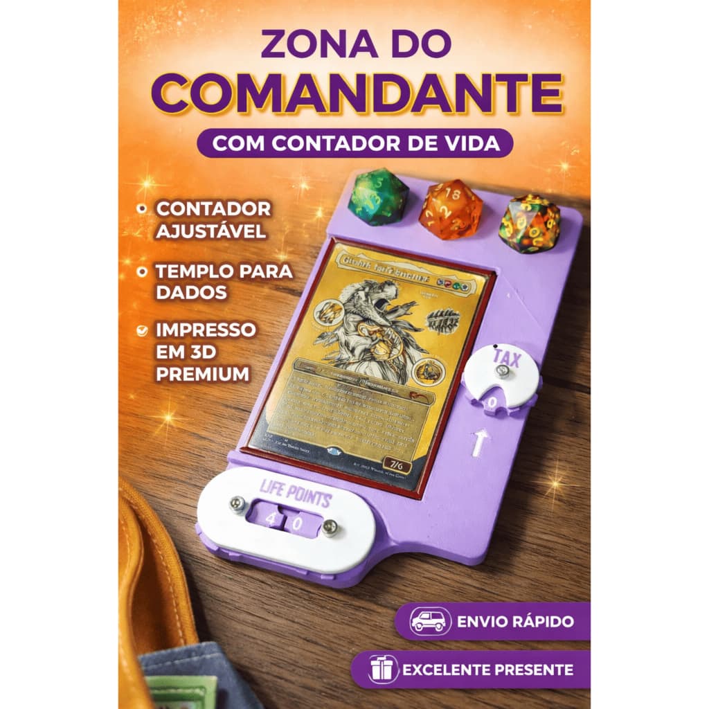 🟣 Zona do Comandante – Suporte Premium com Contador de Vida | Magic Commander