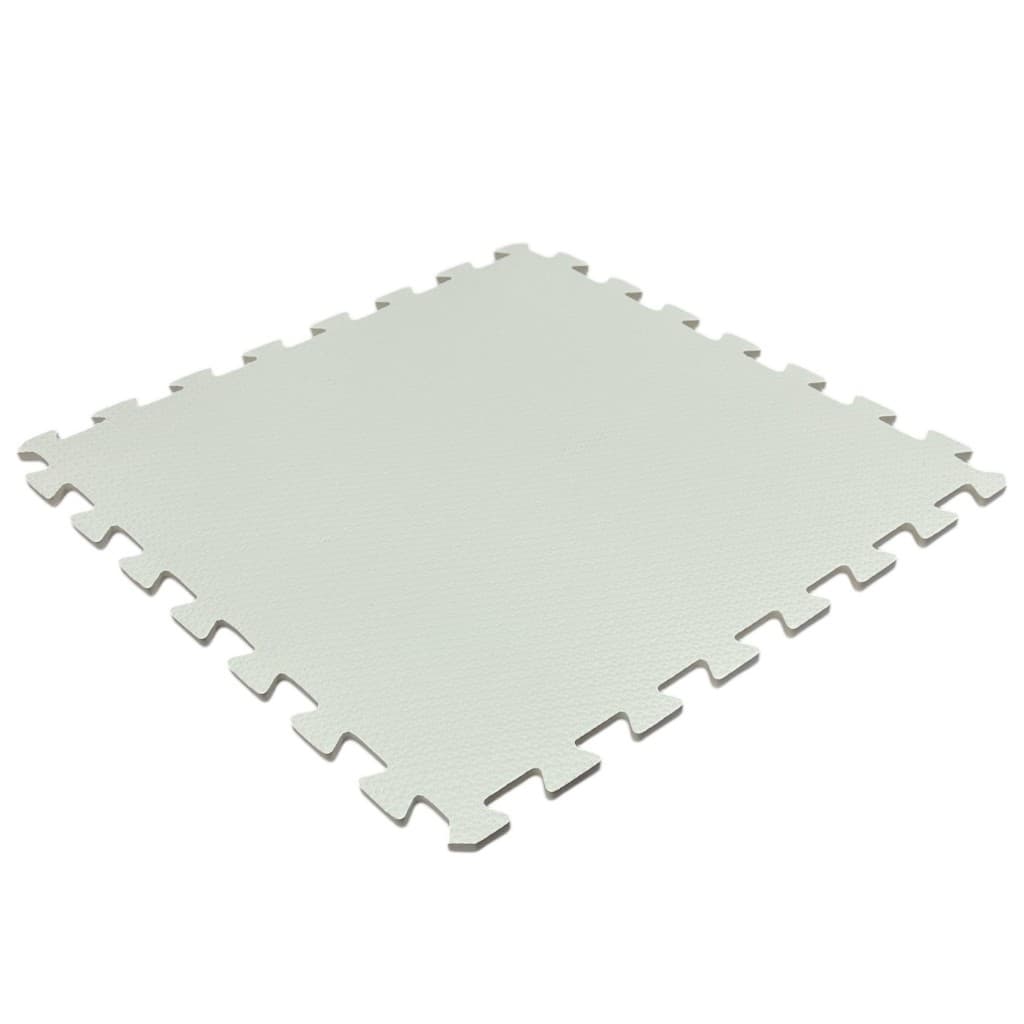 Kit 10 Tapete Tatame Eva + Bordas de Acabamento Loja da Maria 50x50x1cm 10mm  Creme