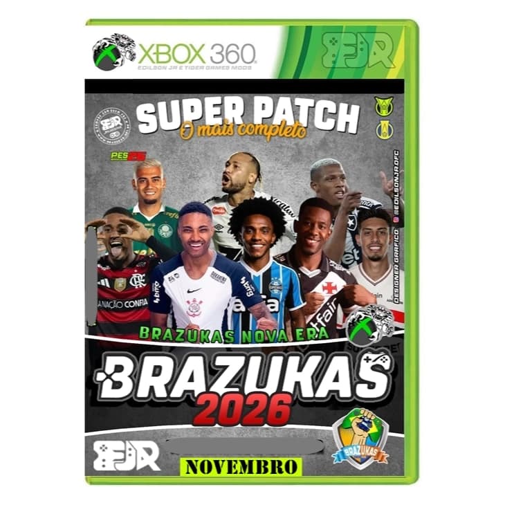 PES 2026 BRAZUKAS ATUALIZAÇÃO DE FEVEREIRO PARA XBOX 360 LT 3.0, RGH e JTAG - Mídia Física