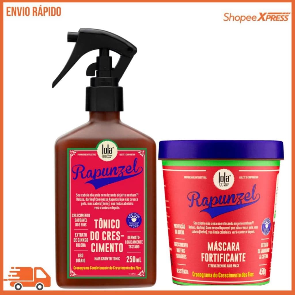 Kit Rapunzel com  Tônico 250ml + Máscara 450g - Lola Cosméticos