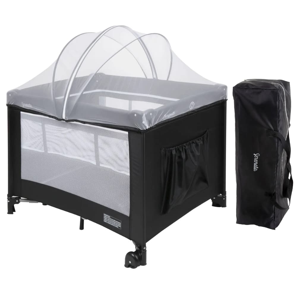 Berço Desmontável Portátil Serenata Preto Burigotto Até 15kg