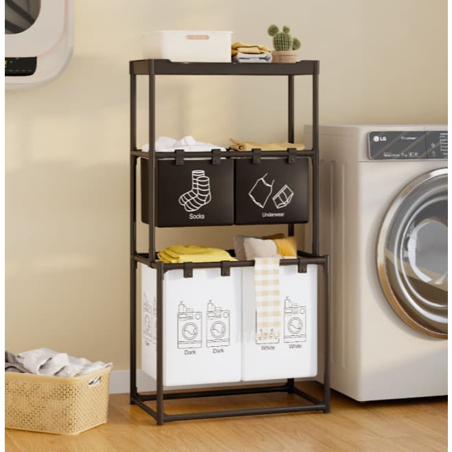 Cesto Organizador Multiuso para Roupas, Brinquedos e Pertences Pessoais com Estrutura Reforçada 3 ou 4 Divisorias