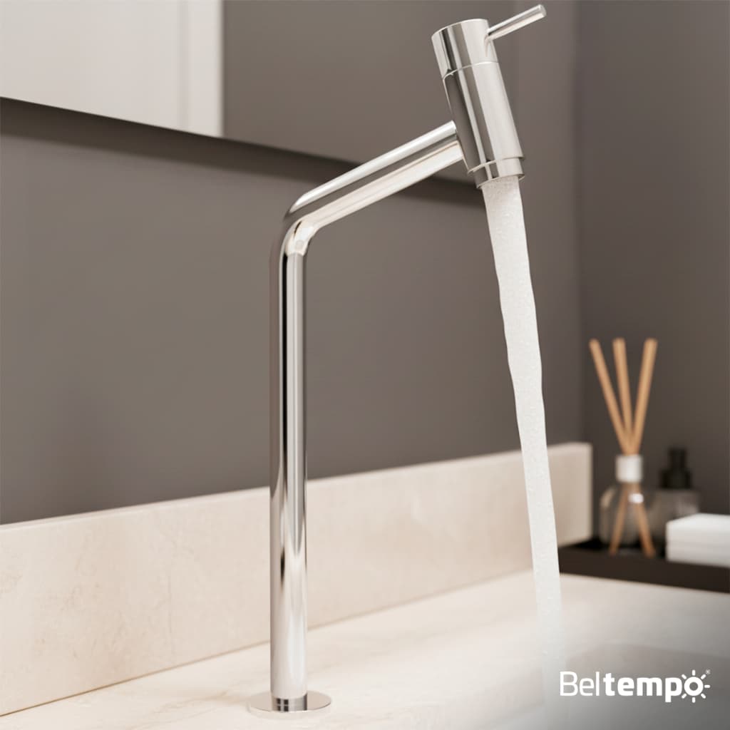 Torneira Banheiro Lavabo Bica Alta Bancada Inox Link 45° Beltempo