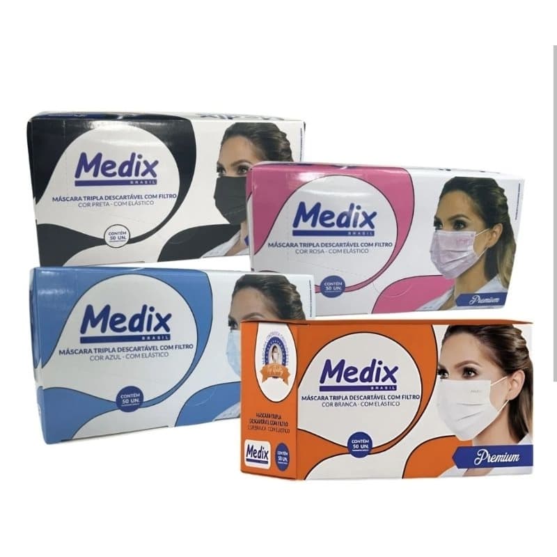 Máscara descartável,  50, 150  unidades, tripla proteção. máscara cirúrgica, com filtro.